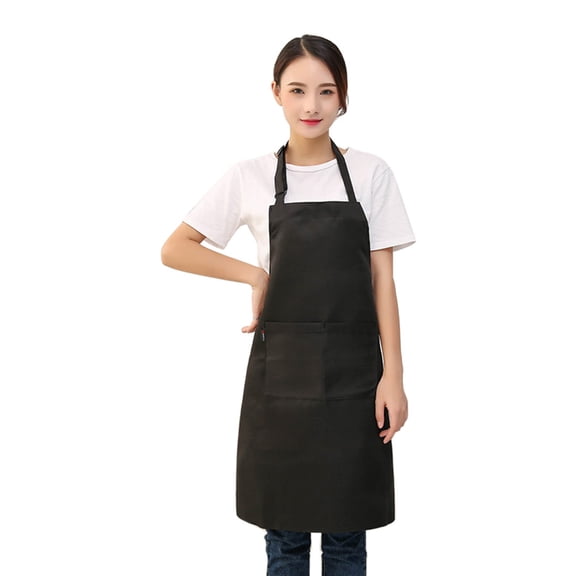 Clearance Under $1 Boovnll Aprons For Women with Pockets Thicken Oxford Cloth Hang-Neck Cooking Apron with 2 Pockets Adjustable Solid Color Water & Oil Suit Cooking Cleaning Outdoor Barbecue Aprons