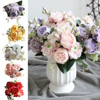 Clearance Under $1 Boovnll Artificial Flowers, Fake Peonies Bouquet UV Resistant Silk Flowers, Lifelike Bouquet, No Fade, Fake Flowers for Wedding, Party, DIY Tables Centerpiece Decor, Fake Flowers