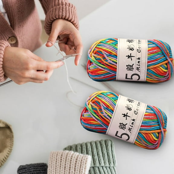 Clearance Under $1 Boovnll Cotton Yarn 5 Strands Multicolor Soft Crochet Yarn 1.8 oz/50g Machine Wash for Knitting Crocheting Crafts Home Decorations DIY Kids Toys Knit Clothes Yarn
