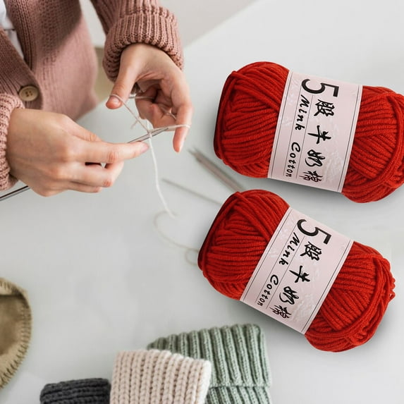 Clearance Under $1 Boovnll Cotton Yarn 5 Strands Soft Crochet Yarn 1.8 oz/50g Machine Wash for Knitting Crocheting Crafts Home Decorations DIY Kids Toys Knit Clothes Yarn
