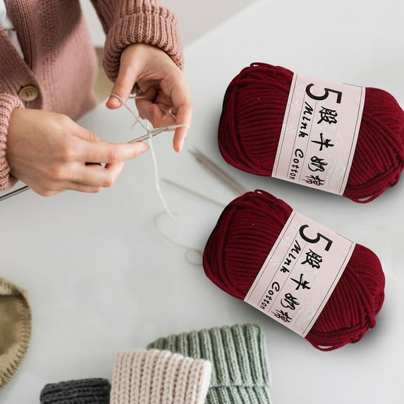 Clearance Under $1 Boovnll Cotton Yarn 5 Strands Soft Crochet Yarn 1.8 oz/50g Machine Wash for Knitting Crocheting Crafts Home Decorations DIY Kids Toys Knit Clothes Yarn