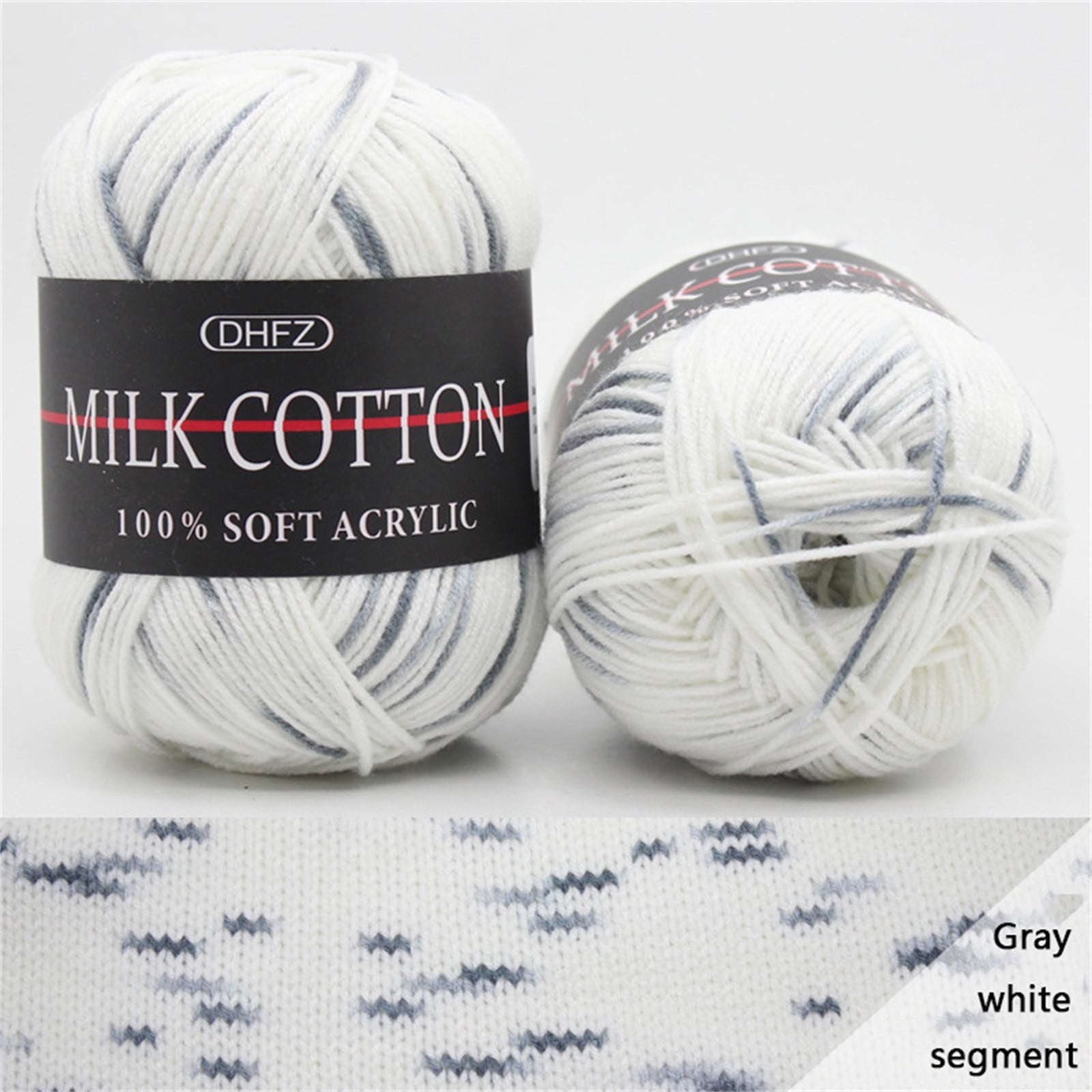 100g 275yds Acrylic Multicolor Yarn - Light Worsted #3, For Crochet And Knitting, Soft Craft Yarn (White)