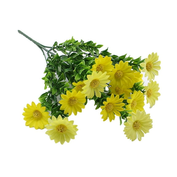 Clearance Under $1 FNGZ Artificial Flowers Bouquet,Artificial Daisies Flowers Silk Cemetery Flower Daisy Faux Plastic Memorial Bouquet for Hanging Window Box Home Decor,Plastic Flower