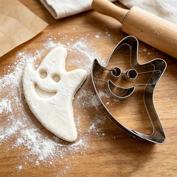 Clearance Under $1 Ghost Cookie Cutter Set Large and Small Stainless Steel Halloween Baking Tools for Holiday Cookie Cake Fondant Decorations, 1 Set