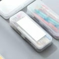 thumbnail image 1 of Clearance Under $1 Large Pencil Case InsCrazy Double Layer Pencil Case Double Layer Pencil Case General Manual Bag Light Weight Transparent and Portable Suitable for Daily Use Suitable for, 1 of 7