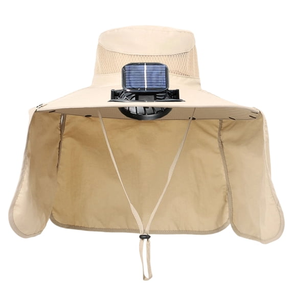 Under $1 PEONAVET Wide Brim Soalr Fan Hat for Men Women,Outdoor Sun Protection Sun Hat With Removable Neck Flap,UPF 50+ Fishing Hat for Fishing, Hiking, Camping(Khaki)
