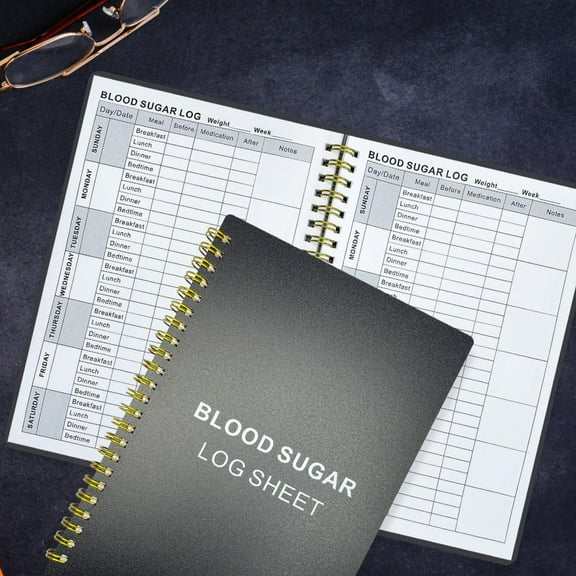 Clearance! 1 Pack A5 Diabetes Sugar Log Book - Daily Glucose Tracking,Medication Log & Meal Planner for Diabetics,Elderly & Family Caregivers 60-Page Undated Health Journal on Clearance
