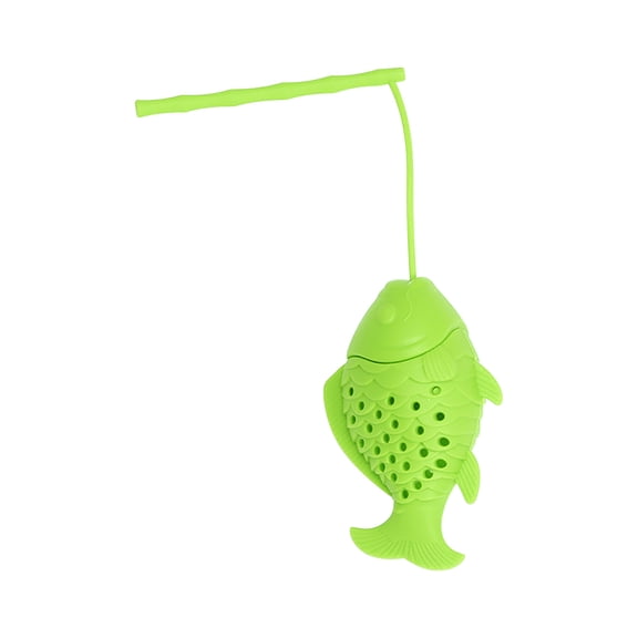 Clearance Under $1 Silicone Tea Strainers Creative Fish Shape Loose Leaf Tea Infuser With Long Handle Lanyard Reusable Tea Interval Diffuser Tea Cup Filter For Herbal Teaware Brewing Accessorie Green