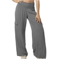 thumbnail image 1 of Clearance under 10.00 Cargo Sweatpants for Women Women's Casual Loose Baggy Pockets Pants Fashion Playsuit Trousers Overalls Bib Overall Cotton And Linen Pants, 1 of 7