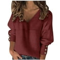 thumbnail image 1 of Clearance under 10.00 LYXSSBYX Blouses for Women Clearance Fashion Womans Tops with V-Neck Shirt Turtleneck Knitted Jumper Sweater Long Sleeve Elegant Casual Shirts, 1 of 9