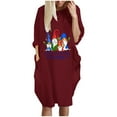 thumbnail image 1 of Clearance under 10.00 LYXSSBYX Christmas Dresses Women Plus Size Clearance The Fashion Women's Winter Plus Size Loose O-Neck Pocket Christmas Printed Dress, 1 of 6
