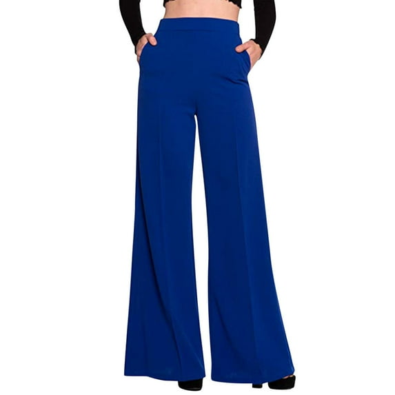 under 10.00 LYXSSBYX Long Trousers Women Pants for Office Women's High Waist Fashion Solid Loose Wide Long Trousers Flowing Palazzo Pants