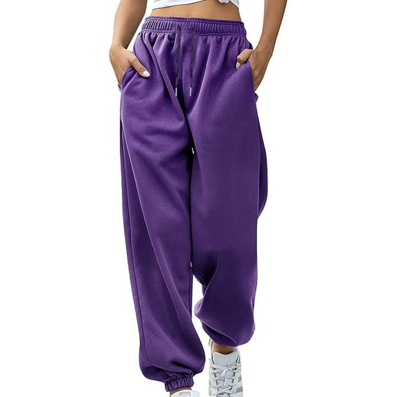 under 10.00 LYXSSBYX Women Plus Size Dress Pants Leisure Sports Pants Fashion Casual Solid Elastic Waist Trousers Long Straight Pants