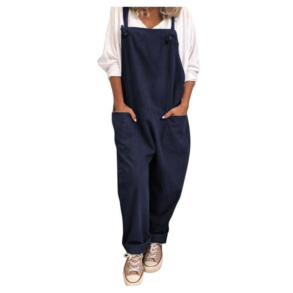 Clearance under 10.00 LYXSSBYX Womens Plus Size Jumpsuits and Rompers Clearance Womens Plus Size Overalls Casual Loose Dungarees Romper Baggy Playsuit Jumpsuit