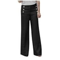 thumbnail image 1 of Clearance under 10.00 LYXSSBYX Womens Yoga Lounge Dress Pants Hot Sale Clearance Sexy Women Fashion Pants Casual Loose Elastic Button Waist Wide Leg Pants, 1 of 9