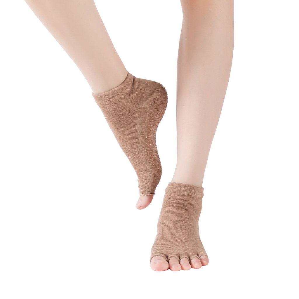 Jeyiour 4 Pairs Cute Pilates Grip Socks For Women, Ruffle Non Slip