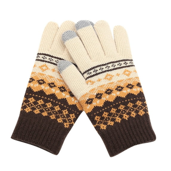 qolati Winter Gloves for Men WomenTouchscreen Thermal Soft Warm Windproof Gloves with Elastic Cuff Cold Weather Knitted Ski Snow Mittens