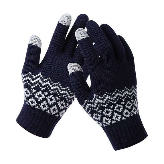 qolati Winter Gloves for Men WomenTouchscreen Thermal Soft Warm Windproof Gloves with Elastic Cuff Cold Weather Knitted Ski Snow Mittens