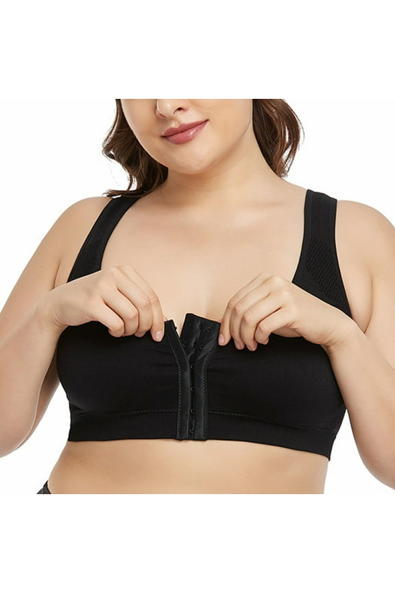Women Wireless Bra Front Closure Adjustable Straps Seamless Sports Bars Comfortable Breathable Plus Size Everyday Sleep Bra