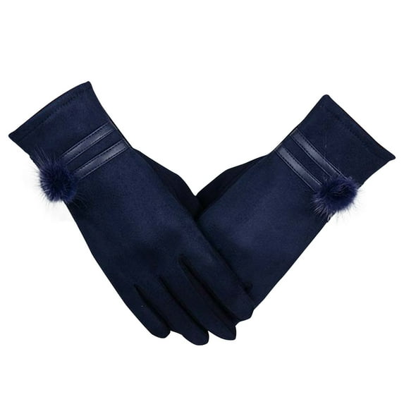 qolati Womens Winter Faux Suede Gloves Windproof Touchscreen Soft Lining Driving Glove Cold Weather Warm Thermal Elastic Mittens Texting Gloves