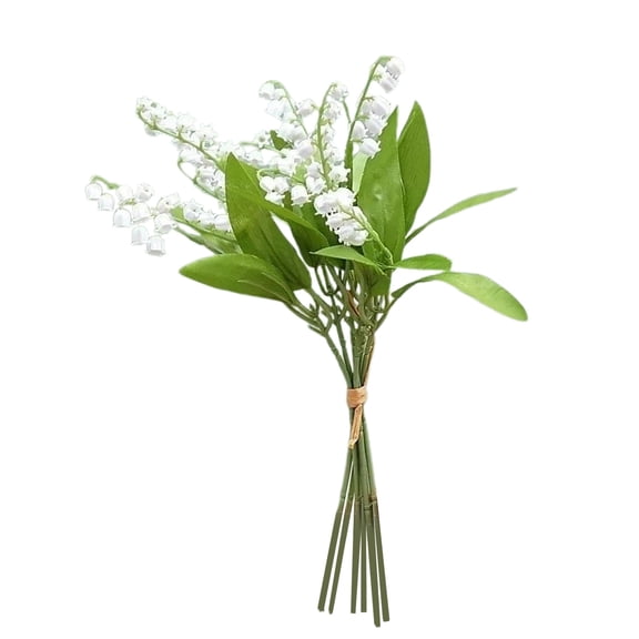 Clearance Under $10 Artificial flowers, 6 Pcs Artificial Of The Valley Faux White Bell Flowers Wind Chime Orchid Wedding Bouquet May Flower For Home Garden Wedding