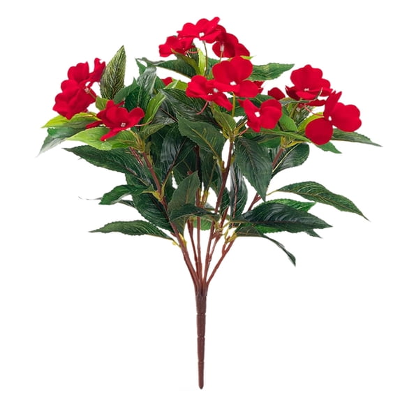 Clearance Under $10 Artificial flowers, Artificial Flowers For Outdoors Impatiens Flowers Bouquet Decorations Faux Plants For Spring Summer Garden Porch Patio Window Box Balcony Home