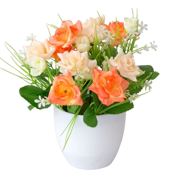 Clearance Under $10 Artificial flowers, Small Plant Flower Potted Plants With Camellia For Home Wedding Floral Bouquet Table Centerpieces Home Decor Decoration