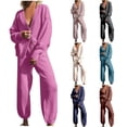 thumbnail image 1 of Autumn Plus Size 2 Piece Sets for Women Solid Color Two Piece Outfits Sweater Sets Oversized Cardigan And High Waisted Pants Matching Set Sets, 1 of 8