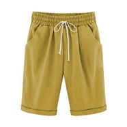 Women's Summer Shorts Lace Up Elastic Waistband Loose Pants - Walmart.com