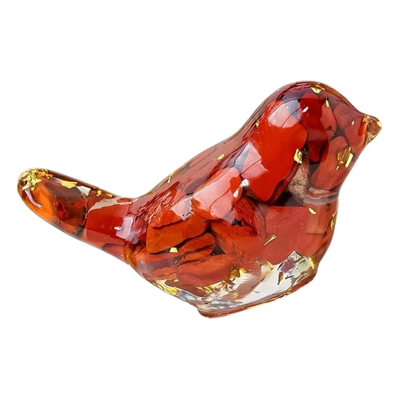 Clearance Under $10 Desktop Ornament, Bird Figurines Collectible Miniature Resin Glass Decorative Gravel Birds Art Animals Figurines For Desktop Home Decor Paperweight