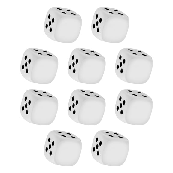 Clearance!10 Dice Squishy Shaped Stress Balls Pack - Square, Stress Reliever, Hand Therapy, Lightweight - White