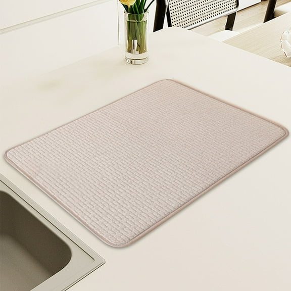 Clearance Under $10 Dish Drying Mat,Kitchen Counter Mat,High Absorbent & Soft Dish Drainer, Diatomite Drying Matt Kitchen Counter For Kitchen Countertops, Sinks, Draining Racks, Drying Mat, Beige