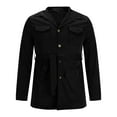 thumbnail image 1 of Fashion Plus Size Jackets for Mens Fall Multiple Pockets Medium And Long Styles Windbreaker Solid Long Sleeves No Hat Casual Loose Coat, 1 of 4