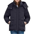 thumbnail image 1 of Fashion Plus Size Jackets for Womens Winter Warm Solid Color Down Jacket Short Jacket Winter Hat Detachable Thick Warm Fashion Coat Coat, 1 of 8