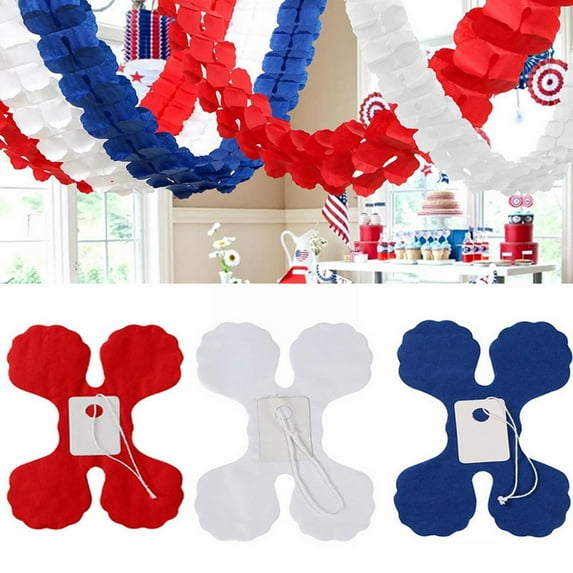Clearance Under $10 Fourth 4th of July Memorial Day Decorations 157FT Red White Blue Patriotic Streamers Garland Graduation 2025 Four Hanging Banner Independence American Birthday