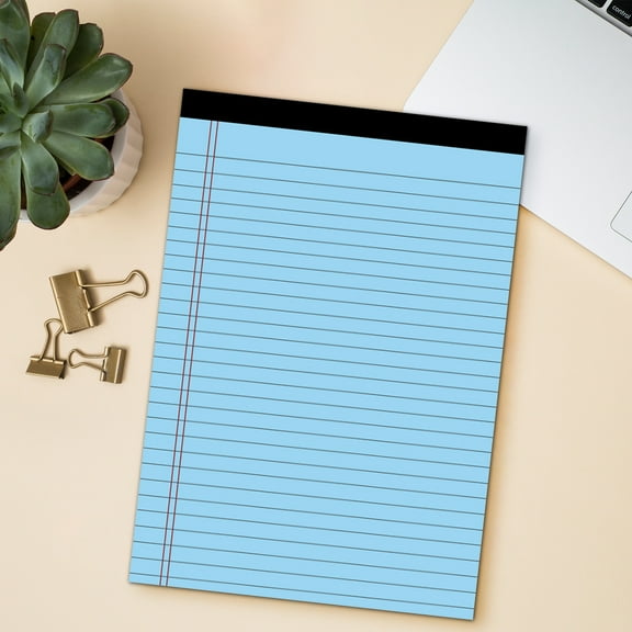 Legal Pads 8.5 x 5 Note Pads 8.5 x 5 Notepad 8.5 x 5 Micro Perforated Writing Pads 8.5 x 5 Lined Paper Pads Wide Ruled Pad of Paper Notebook for Study, To-Do Lists, Office(Blue)