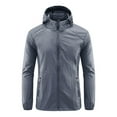 thumbnail image 1 of Miqool Men's Rain Jacket Waterproof Lightweight Packable Full Zip Up Long Sleeve Rain Shell Raincoat with Hood Outdoor Windbreaker for Golf Hiking Travel, 1 of 3