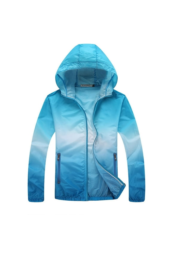 Rain Jacket for Women Men, Lightweight Waterproof Breathable Packable Raincoat Hooded Windbreaker Outdoor Sun Protection Jacket with Zipper Pockets