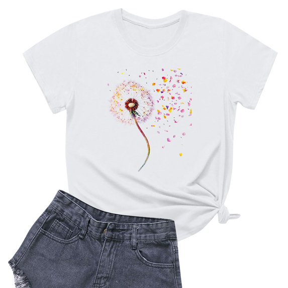 NAMTYQX Graphic Tees for Women Trendy Graphic Lightweight Loose Fit Breathable Grafisches Crewneck Casual Oversized Short Sleeve Shirts for Women Trendy Summer White Size XL