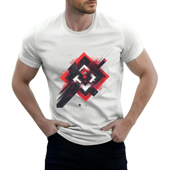 NAMTYQX Men's T-Shirts Short Sleeve Lightweight Crew Neck Plus Size Comfy Patterned Elastic Casual Lounges Airoft True Classic T Shirts for Men White Size 2XL