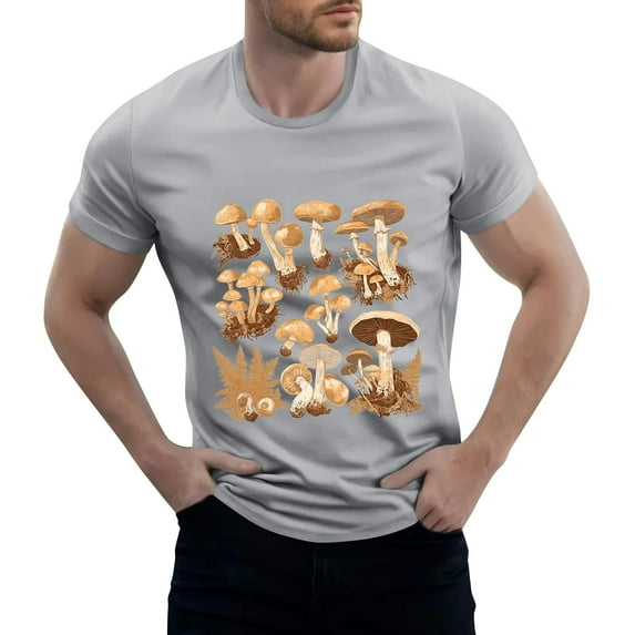 NAMTYQX Mens Hawaiian Shirts Short Sleeve Short Sleeve Lounge Elastic Patterns Plus Size Casual Baggy Crew Neck Light Elasticated Mens T-Shirts Gray Size M