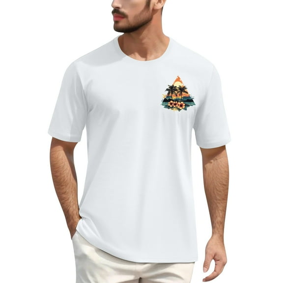 NAMTYQX Mens Summer Shirts Cozy Cool Patterns Plus Size Round Neck Lightweight Short Sleeved Relaxed Fit Casual Lounge Shirts for Men White Size 3XL