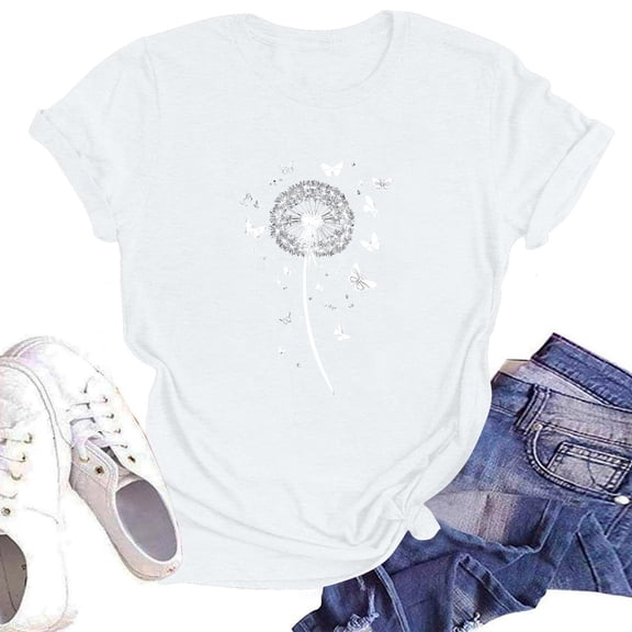 NAMTYQX Shirts for Women Cool Patterned Plus Size Lightweight Print Crewneck Short Sleeve Boxy Fit Fashion Tops for Women 2025 White Size 2XL