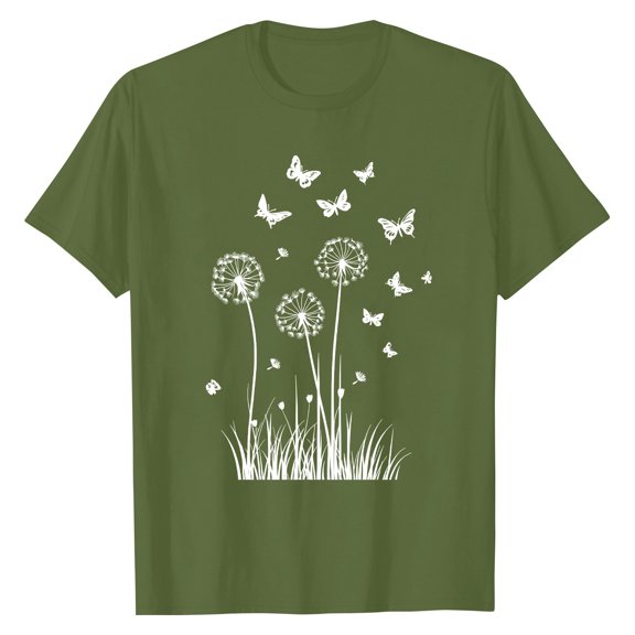 NAMTYQX Shirts for Women Trendy Summer Graphic Basic Crewneck Loose Stretchy Cool Print Plus Size Short Sleeve Womens Shirts Dressy Casual Army Green Size 2XL