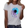thumbnail image 1 of NAMTYQX T Shirts for Women Relaxed Fit Crew Neck Short Sleeve Graphic Soft Casual mit Print Light Plus Size Blouses for Women White Size L, 1 of 5