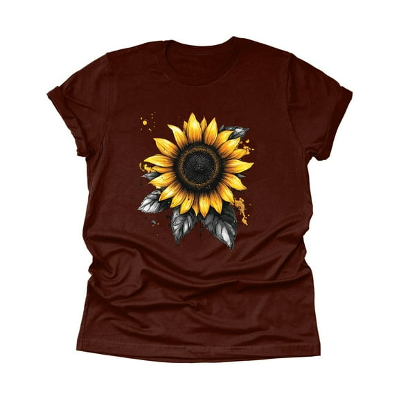 NAMTYQX Women's Blouses Short Sleeve Crew Neck Stretchy Printed mit Print Soft Oversized Casual Relaxed Fit Cute Tops for Women Deep Red Size 2XL