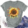 thumbnail image 1 of NAMTYQX Women's Summer Tops Round Neck Breathable Print Loose Fit Basic Short Sleeve Stretch Grafisches Plus Size Womens Spring Tops Gray Size 2XL, 1 of 4