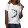 thumbnail image 1 of NAMTYQX Womens Oversized Tee Shirts Plus Size Stylish Loose Fit Crewneck Basic Short Sleeve Light Patterned Softest White Size 3XL, 1 of 5