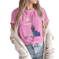 thumbnail image 1 of NAMTYQX Womens Tshirts Cotton Loose Fit Basic Crew Neck Muster Plus Size Loose Fitting Short Sleeve Light Patterns Cool Graphic Tees Pink Size M, 1 of 5