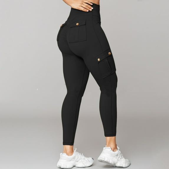 Under $10 PEONAVET Workout Cargo Leggings with Pockets for Women Hidden Scrunch Butt Lifting High Waisted Tummy and Control Leggings Compression Running GYoga Pants with Pockets